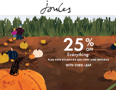 Осенние скидки от Joules: минус 25% на все!