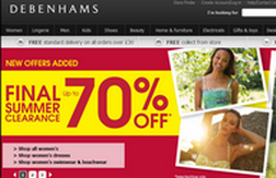 Скидки в Debenhams достигли 70%!