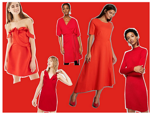 Стильные красные платья для осеннего гардероба